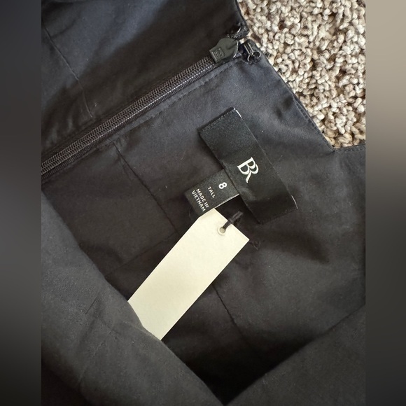 Banana Republic Women’s Black Square Neck Midi Dress - Sz 8 Tall - Picture 6 of 7